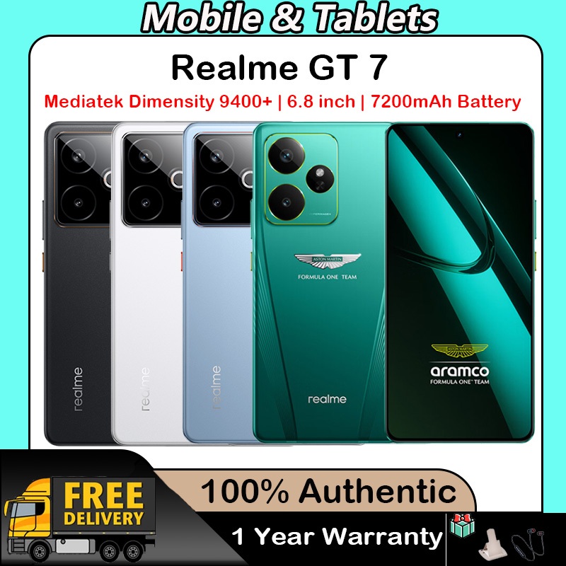 Realme GT 7 (Support Thai & Google) Mediatek Dimensity 9400+ 6.8 inch Screen 100W 7200mAh Battery