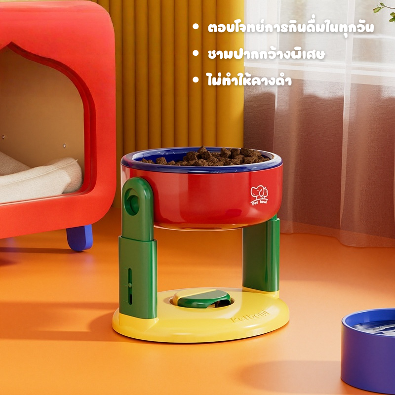 ชามอาหารสัตว์เลี้ยงปรับสูงได้ ชามอาหารหมาแมว รูปที่ 5