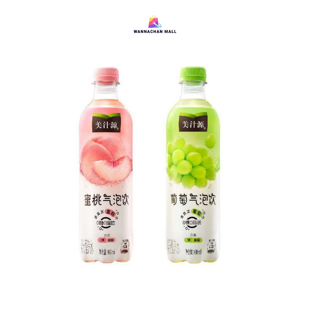 น้ำผลไม้ Minute Maid Sparking มินิทเมด โซดา รสพีชโซดาและองุ่นโซดา น้ำตาล 0% แคล 0