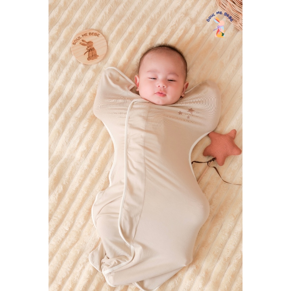 Soul me bebe/Premium Bamboo ชุดคลุมหลับนาน Dreamy Sleepsuitใยไผ่สุดนิ่ม ล๊อคท่าเหมือนอยู่ในครรภ์ - รูปที่ 6