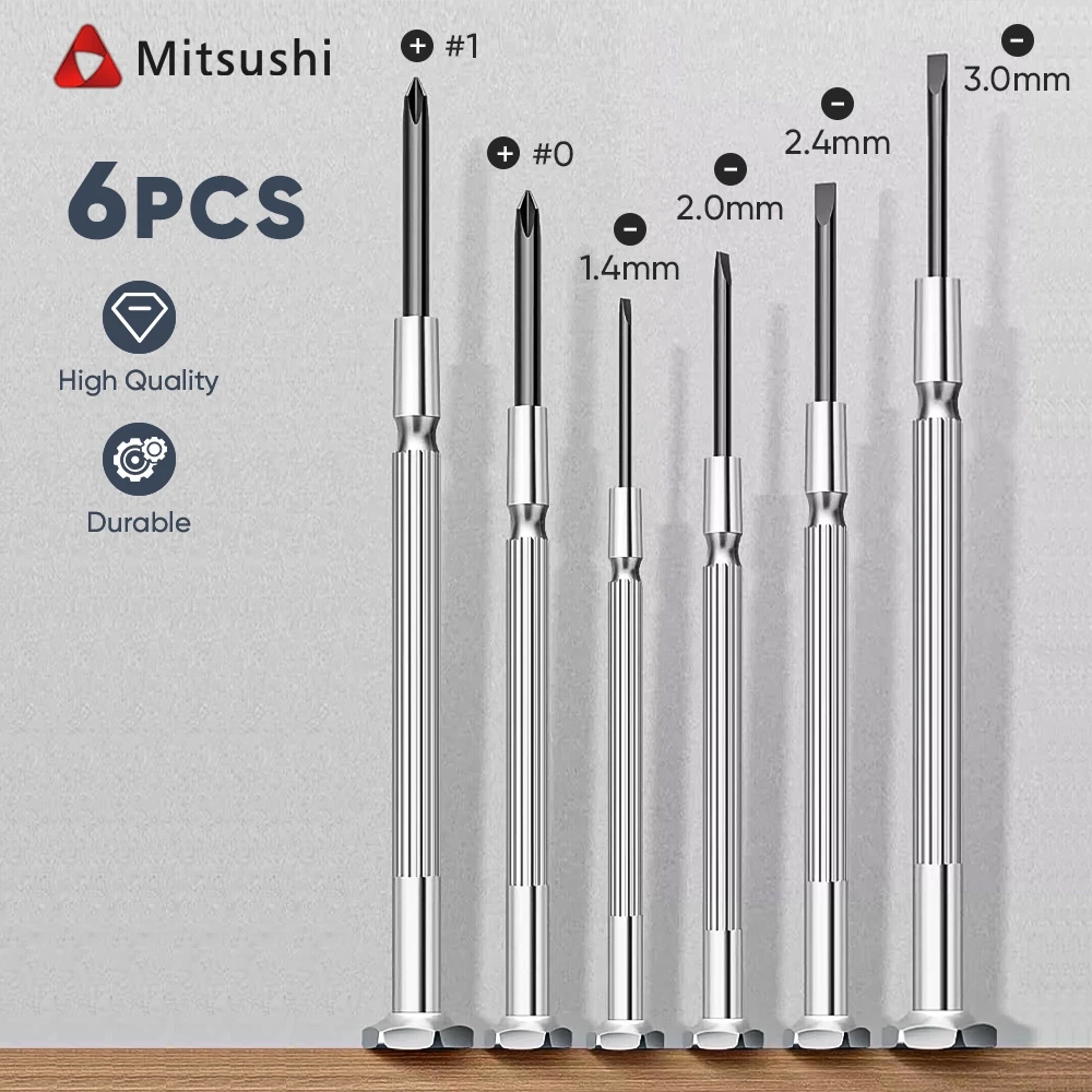 Mitsushi ไขควงแว่นตา ไขควงซ่อมนาฬิกา ไขควงซ่อมแว่นตา 6pcs ไขควงอเนกประสงค์ ไขควงเล็ก ชุดไขควงขนาดเล็กเซ็ต Screwdriver