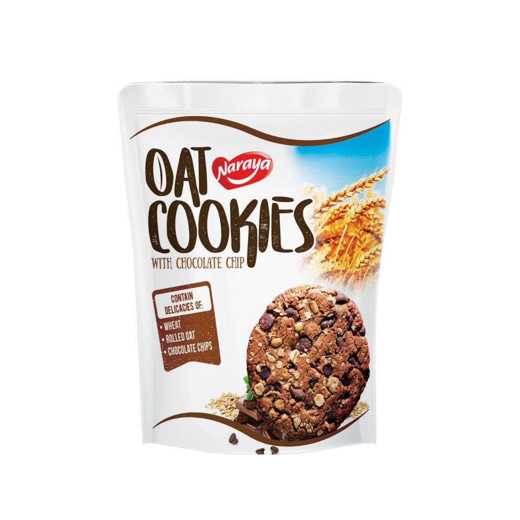 คุกกี้โอ๊ตช็อกโกแลตชิพNOat (ตรา นาราญา) Naraya Oat Cookies With Chocolate Chip