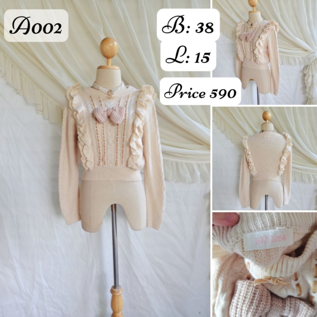 เสื้อไหมพรม coquette​ Lizlisa​ brand​