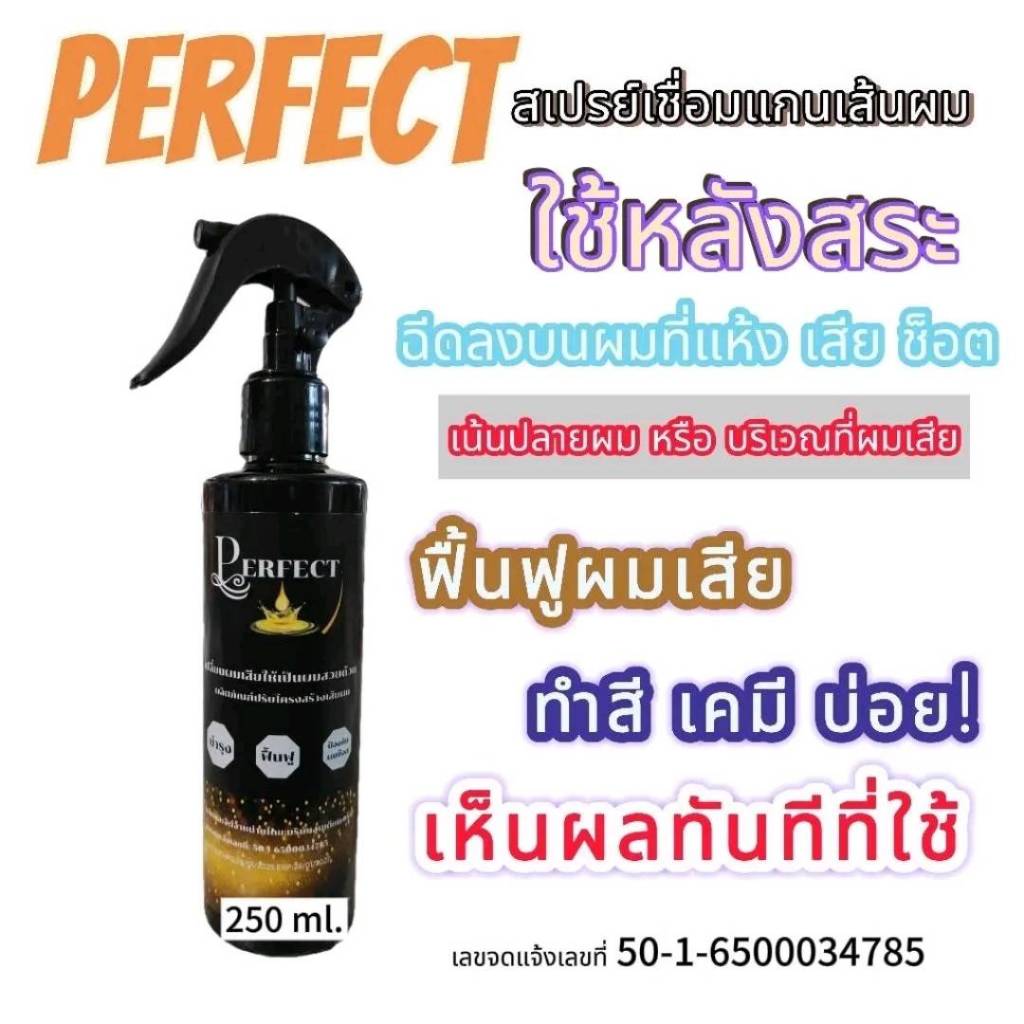 เชื่อมแกนผม เฟอร์เฟค 250 ml. บำรุง ฟื้นฟู ป้องกันผมช็อต ผมแห้งเสีย แตกปลาย ขี้ฟูพันกัน