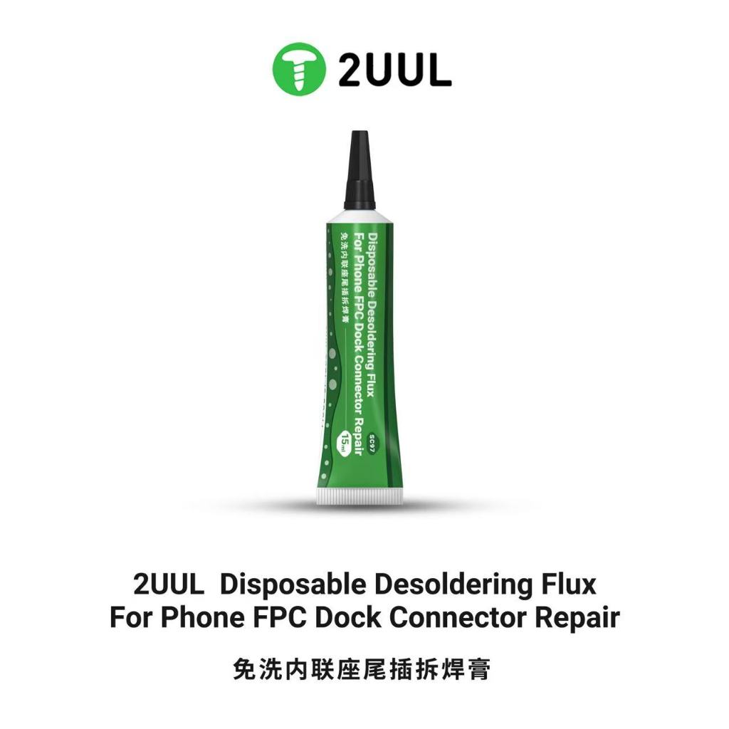 2uul SC97 15ml ทิ้ง Desoldering Flux ไม่มี Oxidizing Easy to Solder โทรศัพท์มือถือ FPC Dock Connector ซ่อมเชื่อมวาง