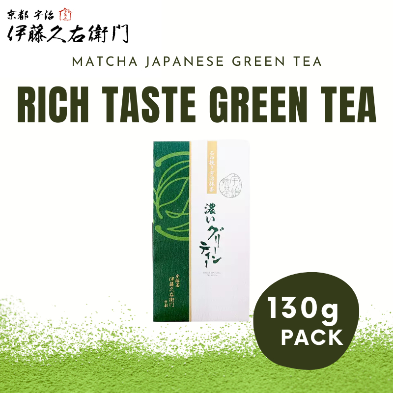 Ito Kyuemon Matcha Rich Taste GREEN TEA POWDER Pack Japanese Matcha Powdered containing sugar