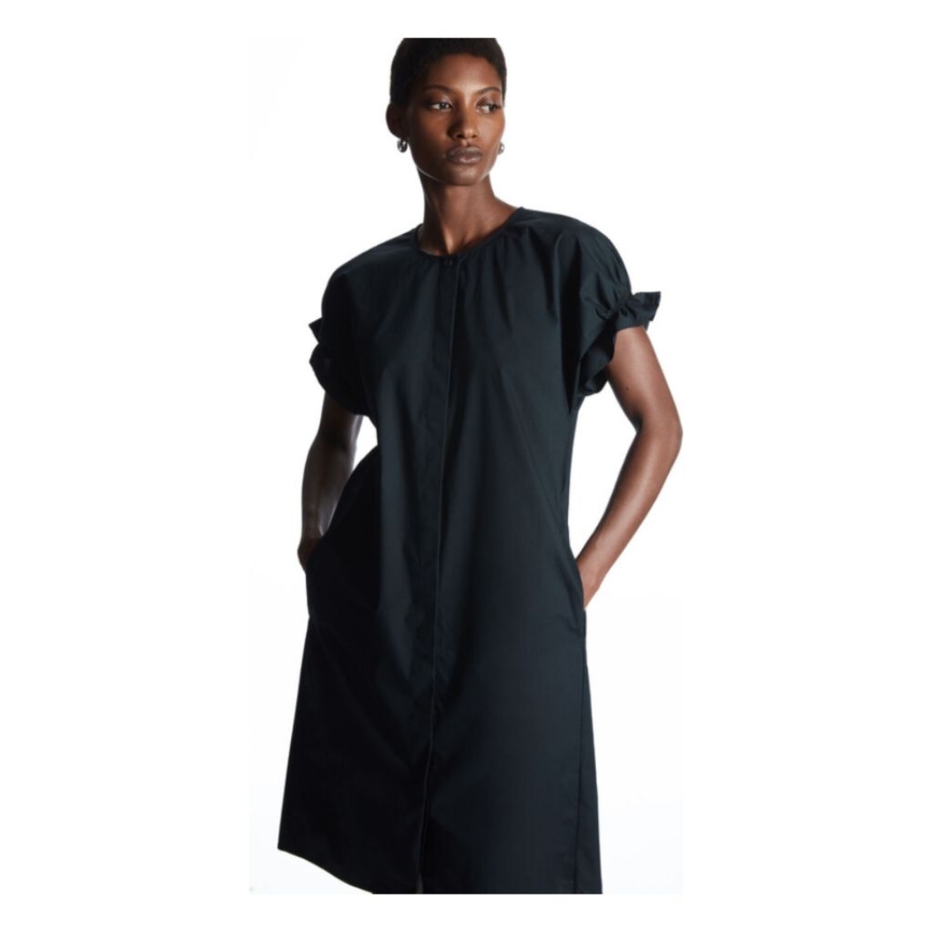 เดรส COS Smocked Poplin Shirt Dress (used สภาพดี)