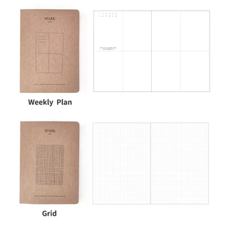 สมุด B6 Junk Journal Book Weekly Planner แผนสัปดาห์ หน้าตารางกริด พกง่าย สไตล์ IG ของขวัญสุดชิค