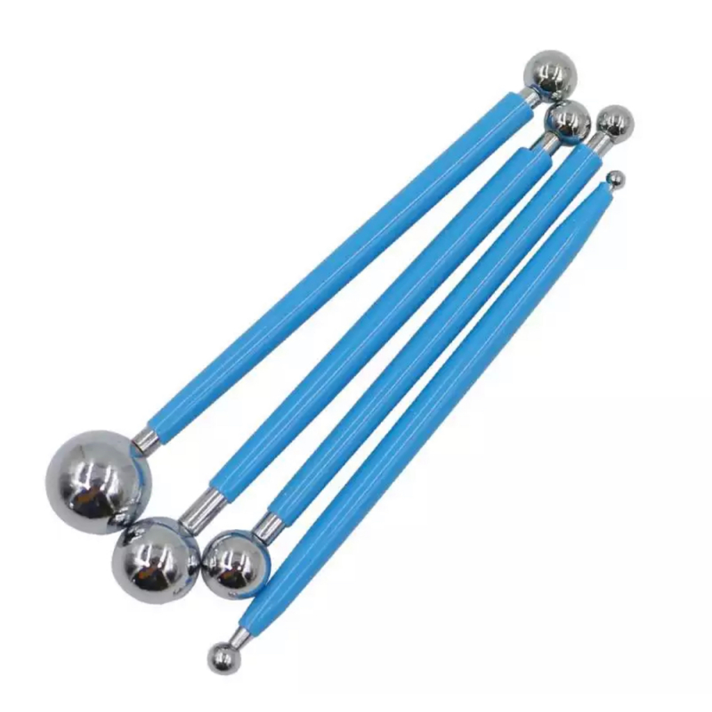 อุปกรณ์ปั้นหัวบอล 1 ชุดมี 4 ชิ้น (หัวบอล 8 ขนาด) Modelling Ball Tool Set