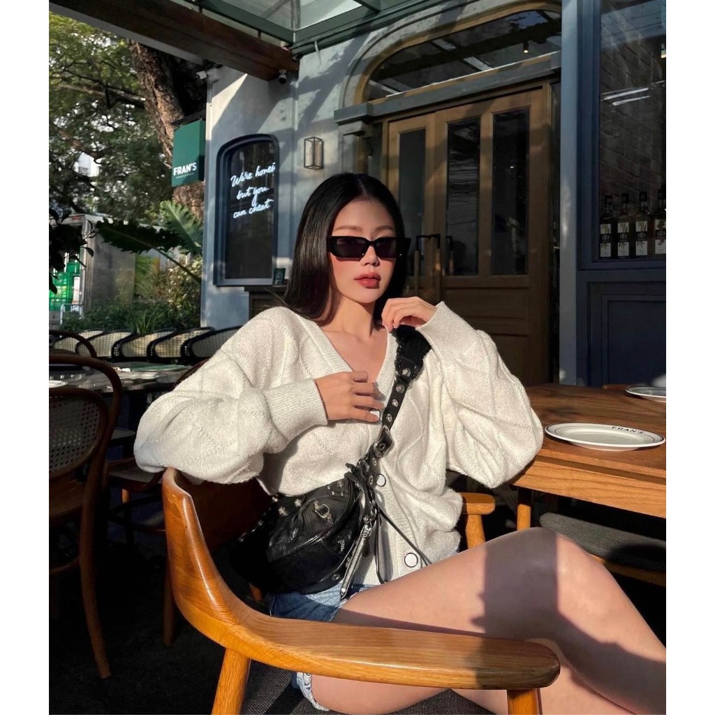 OWN MONEY Diamond Cardigan เสื้อคลุม คาร์ดิแกน สเวตเตอร์ โค้ท เสื้อกันหนาว ใส่สบาย พร้อมส่ง - รูปที่ 3