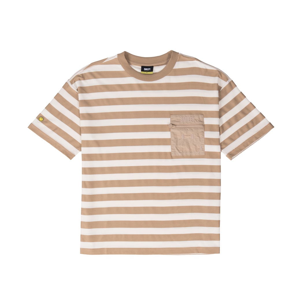 SMILEY® STRIPED  OS T- SHIRT (BEIGE)