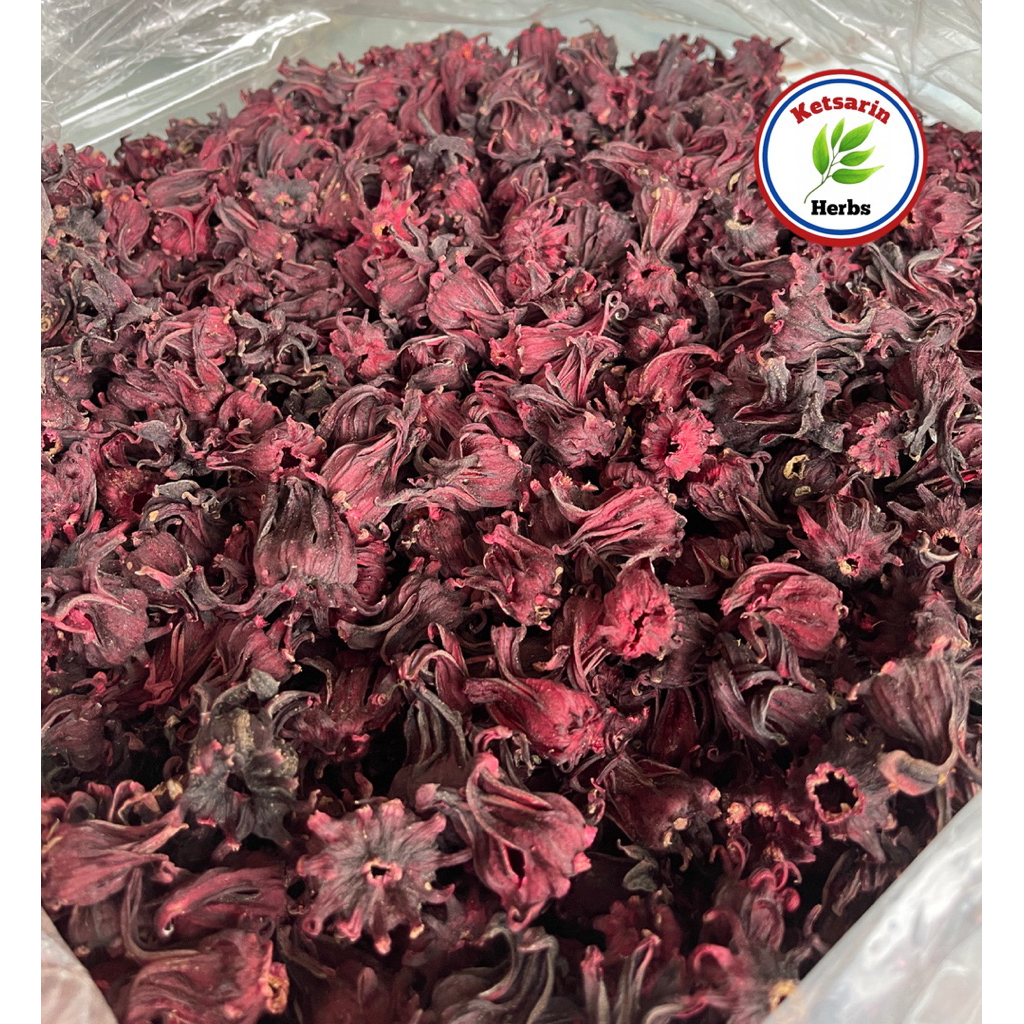 กระเจี๊ยบแดงแห้ง 1 กิโลกรัม ของใหม่สีแดงสวย แห้งฟูได้เยอะ