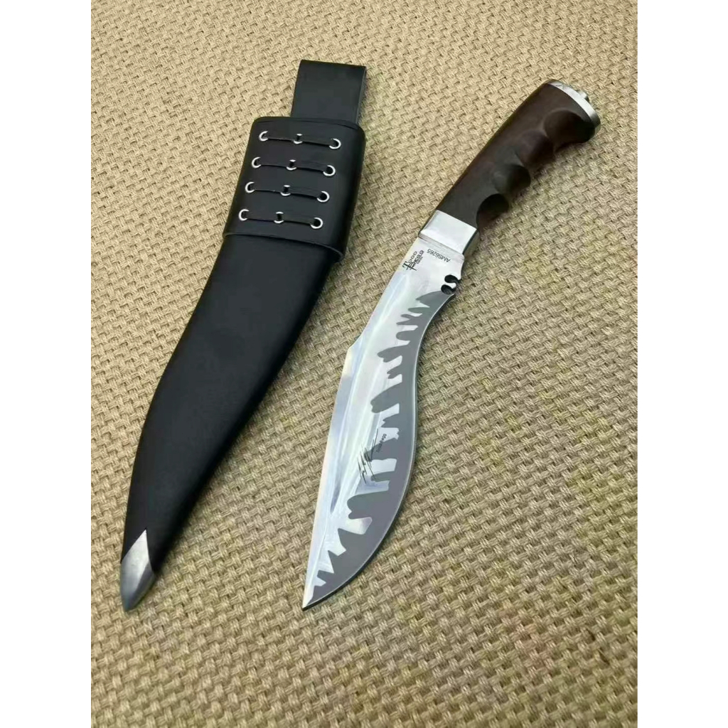 เนปาล - มีดเดินป่า - ความแข็ง: 59 HRC เหล็ก: เหล็ก dc5 - วัสดุก้าน: ไม้สนนำเข้า