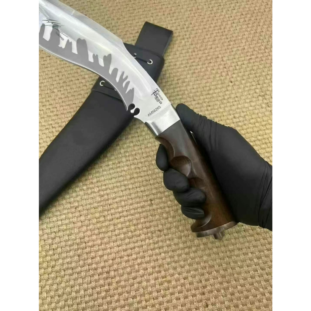 เนปาล - มีดเดินป่า - ความแข็ง: 59 HRC เหล็ก: เหล็ก dc5 - วัสดุก้าน: ไม้สนนำเข้า - รูปที่ 2