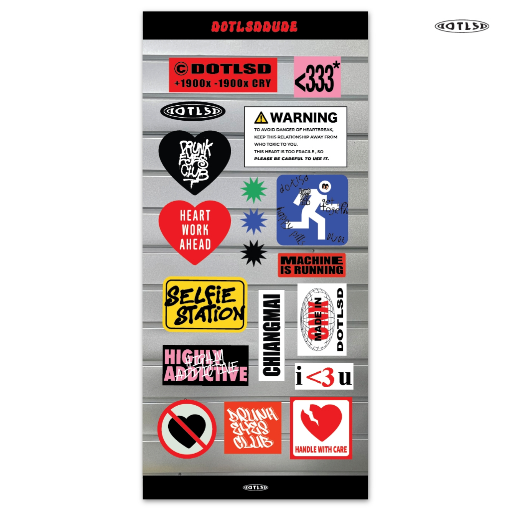 DOTLSD RANDOM SIGN STICKER - WATERPROOF STICKER สติ๊กเกอร์ PVC กันน้ำ