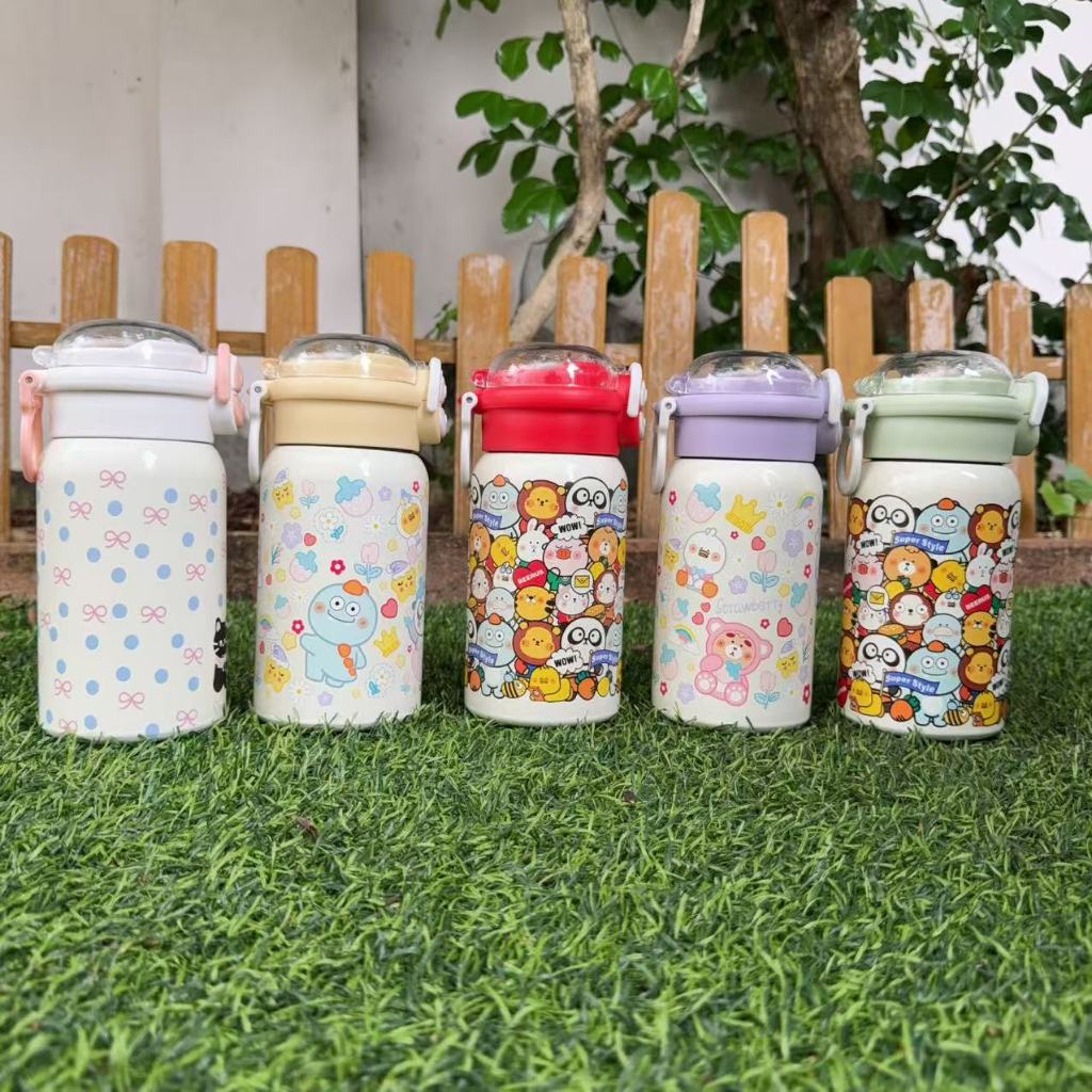 ถ้วยฉนวนสแตนเลส 316 ฝาสองชั้น ปากหลอด แก้วเก็บความเย็น ขนาด 500ml ขวดน้ำเก็บความเย็นเด็ก