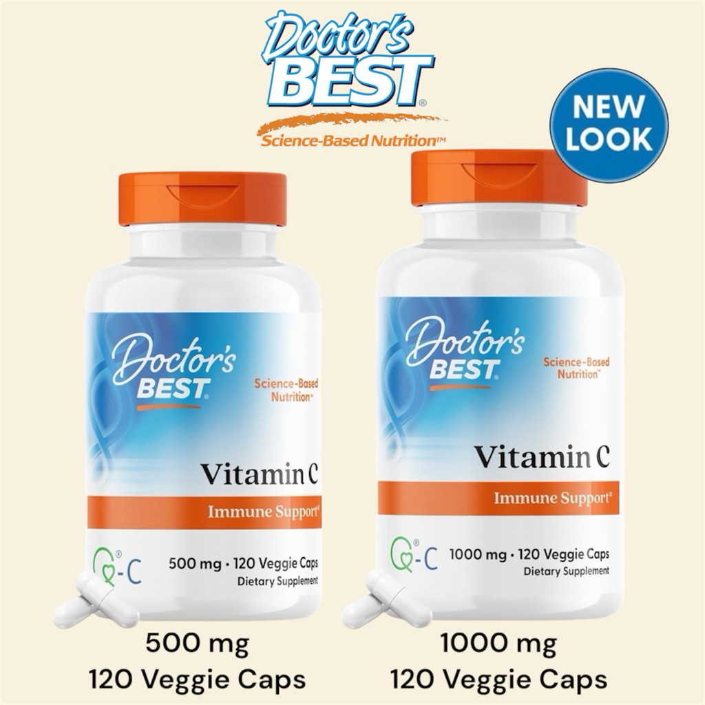 ✅พร้อมส่ง แพ็คเกจใหม่☀️วิตามินซี Doctor's Best, Vitamin C with Quali-C, 500 mg & 1000 mg, 120 Veggie Caps
