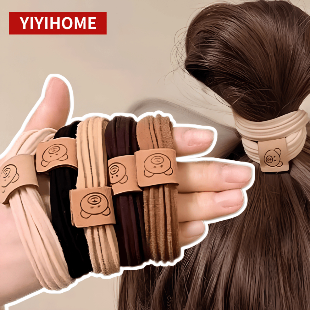 YIYIHOME ยางรัดผม หมีน้อยลายการ์ตูน  พี่หมีน่ารัก  ยางรัดผมหางม้า  ความยืดหยุ่นสูง ทนทาน แฟชั่น