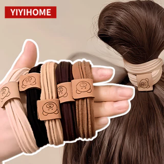 YIYIHOME ยางรัดผม หมีน้อยลายการ์ตูน พี่หมีน่ารัก ยางรัดผมหางม้า ความยืดหยุ่นสูง ทนทาน แฟชั่น