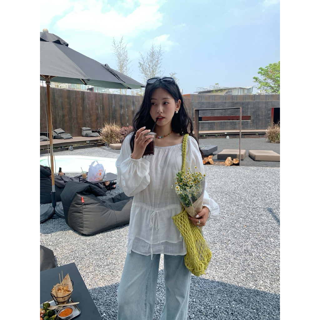cpjgirlxx | พร้อมส่ง* Mayu Top (2color) เสื้อแขนยาว สไตล์เกาหลี