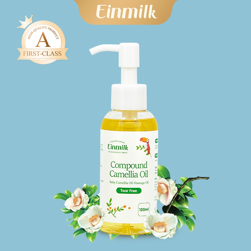 Einmilk น้ำมันนวดตัวเด็ก ออลย์บำรุงผิวสำหรับเด็ก นวดผ่อนคลาย มอยเจอร์ไรซิ่งออยล์ธรรมชาติ100% 120ml
