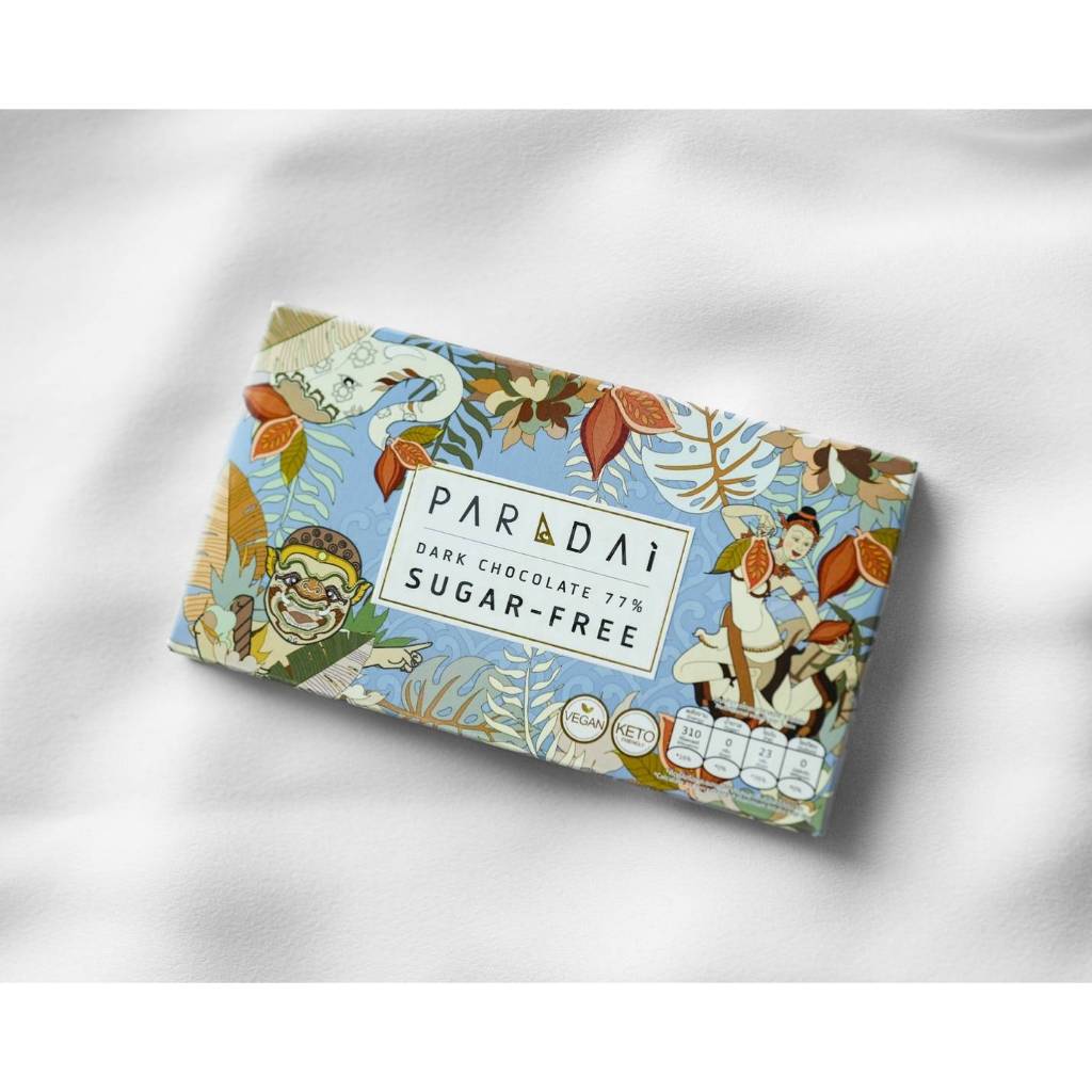 [PARADAi] 77% Dark Chocolate Bar - Sugar Free / [ภราดัย] 77% ดาร์กช็อคโกแล็ตชนิดแท่ง สูตรปราศจากน้ำต