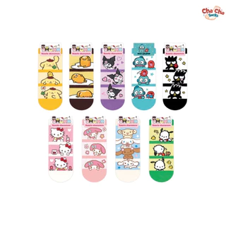 Chacha socks - ถุงเท้าซานริโอ้ Sanrio Comic ankle socks ถุงเท้าข้อสั้น ถุงเท้าเกาหลี แบรนด์ kikiya นำเข้าจากเกาหลี