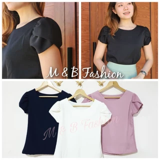 เสื้อแขนบัวซ้อน 2 ชั้น เสื้อทำงานแขนทรงสวย เสื้อคอกลม139฿