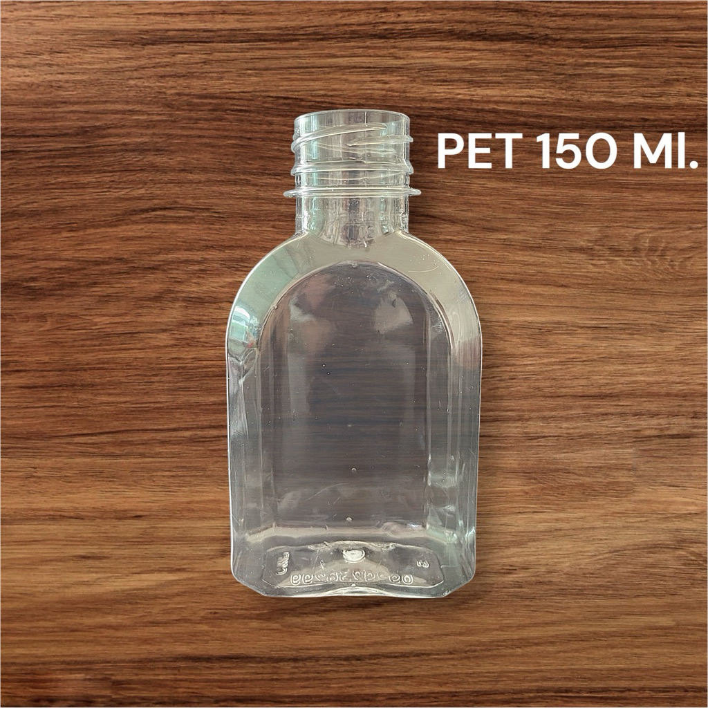 ขวดพลาสติกPET มี มอก.สัมผัสอาหารได้ ทรงแบน ขนาด 150Ml. ราคาพร้อมฝา จำกัดจำนวนการซื้อ1แพ็ค/ต่อ1คำสั่งซื้อ