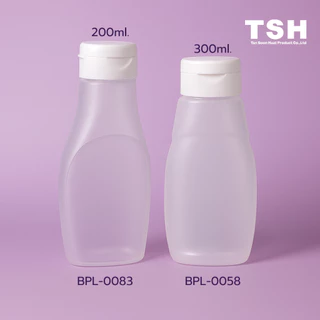 (แพค 20 ชิ้น) ขวดบีบซอส ขวดซอสมะเขือเทศ ขวดซอสทรงแบนคอยาว ขนาด 200ml