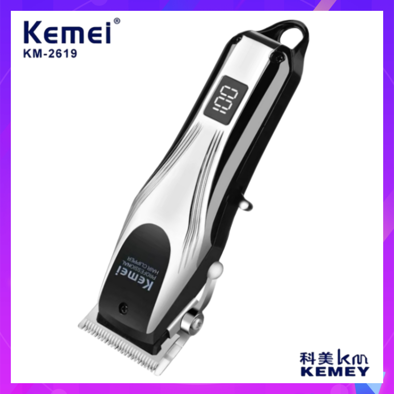 Kemei KM-2619 ปัตตาเลี่ยนตัดผมไฟฟ้า ไร้สาย ชาร์จ USB แบบมืออาชีพ สําหรับผู้ชาย