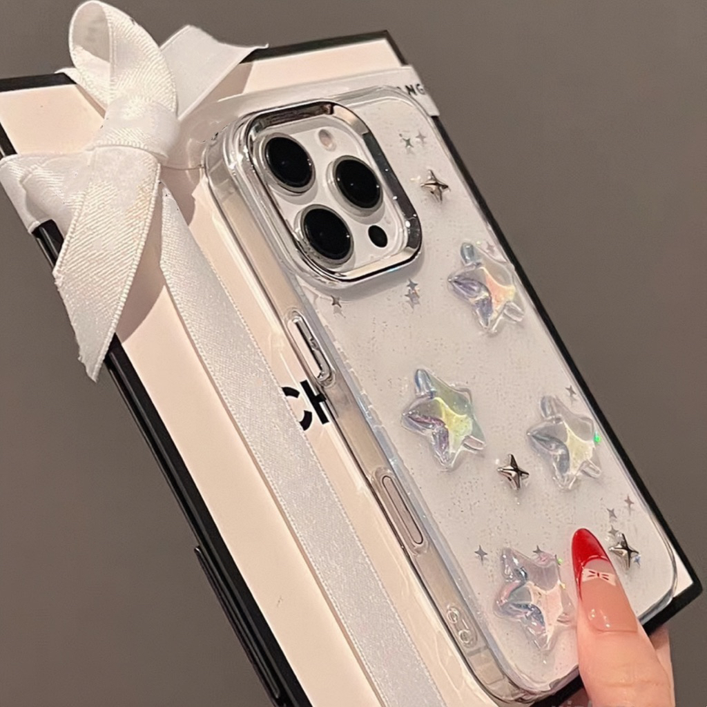 ส่งจากไทย เคสใส ลายดาว  งานกล่อง รุ่น  i11 12 promax i13 promax i14 promax 14plus i15 15promax i16 promax 16plus - รูปที่ 3