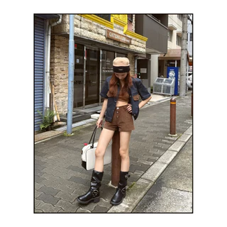 chloe.store 🤎พร้อมส่ง 36-40 🤎 รองเท้าบูทหุ้มข้อสูงสีน้ำตาล ดำ แต่งเข็มขัด