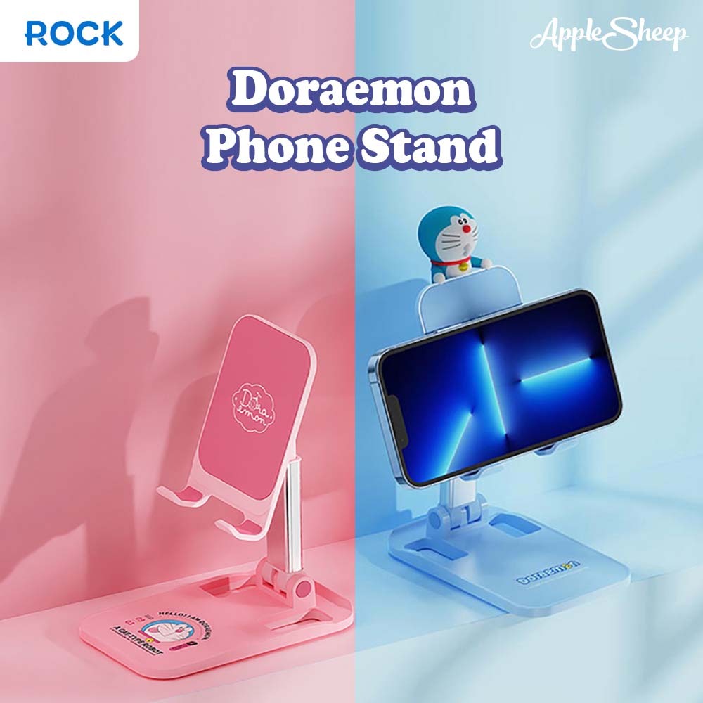 [Rock Doraemon Phone Stand] ที่วางมือถือ โดเรม่อน ที่ตั้งโทรศัพท์ ปรับระดับได้ แท่นวางมือถือตั้งโต๊ะ พับเก็บพกพาได้ง่าย