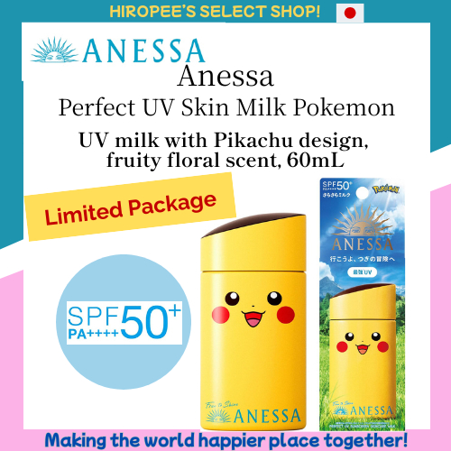 Anessa Perfect UV Skin Milk Pokemon~UV milk w/Pikachu, fruity floral scent, 60mL/SPF50+ PA++++