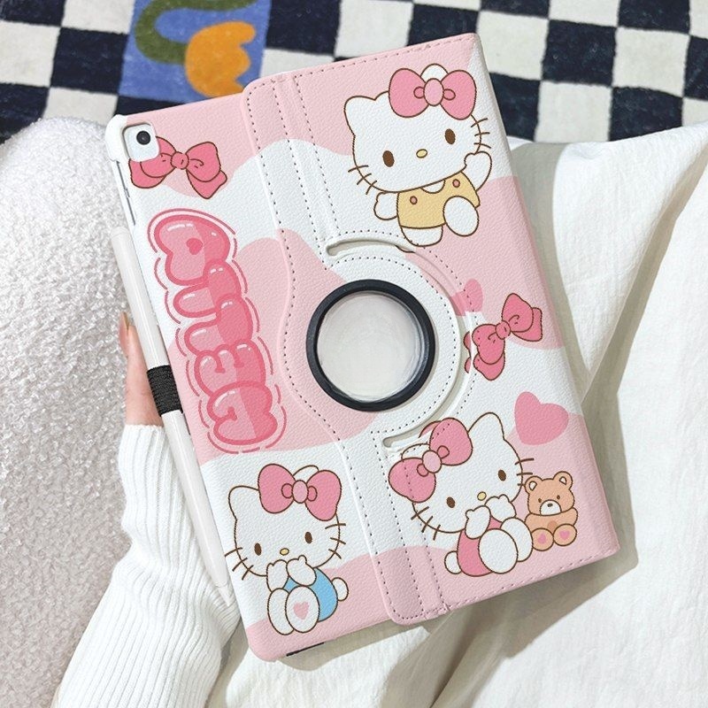 🌻24 ชั่วโมง🌻เคสไอแพด หมุนได้ 360° ลายหมีคิตตี้ ลายแครอทหมา เหมาะกับ Gen11 Gen10 Gen9 Air7 Air6 Air5