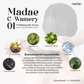 Madae Exfoliating Hair Scrub สครับผมและหนังศีรษะ ดีท็อคล้างสิ่งตกค้าง Detox ทรีทเม้นท์