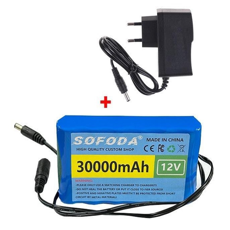 แบตเตอรี่ลิเธียม 12V 30AH/100AH  แบตเตอรี่ 1000W E-bike 12.6V BMS + charger  แบตเตอรี่แท้ แบตเตอรี่ร