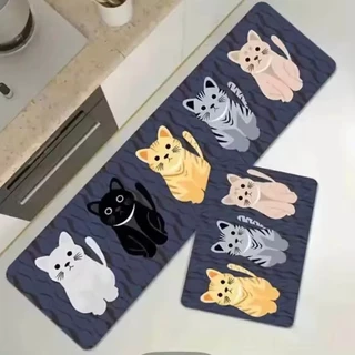 Kitchen mat set เช็ตพรมปูห้องครัว ดักฝุ่น ดักเศษอาหารต่างๆ ตกแต่งห้องครัว ดูดซับน้ำได้ดี แห้งเร็ว