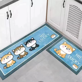 Kitchen mat set เช็ตพรมปูห้องครัว ดักฝุ่น ดักเศษอาหารต่างๆ ตกแต่งห้องครัว ดูดซับน้ำได้ดี แห้งเร็ว