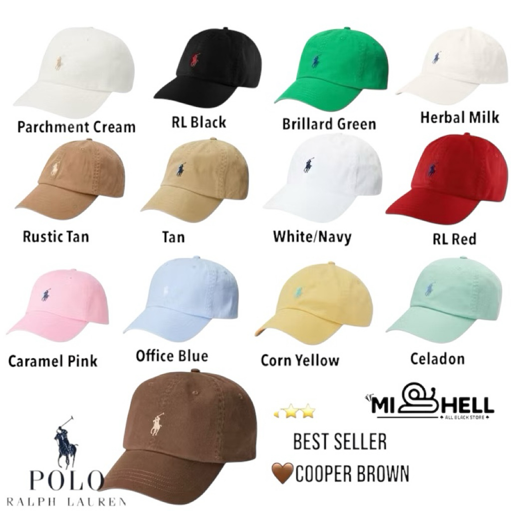 ✅พร้อมส่ง (ของแท้ 100%) Polo Ralph Lauren หมวก Cap มีหลายสี