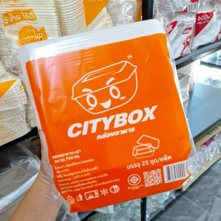 กล่องอาหาร กล่องข้าว กล่องไมโครเวฟ กล่องแข็ง 1 ช่อง easylife citybox go save ฝาแยก 500, 650 ,750 ,1000 มล. แพ็ค 25 ชิ้น