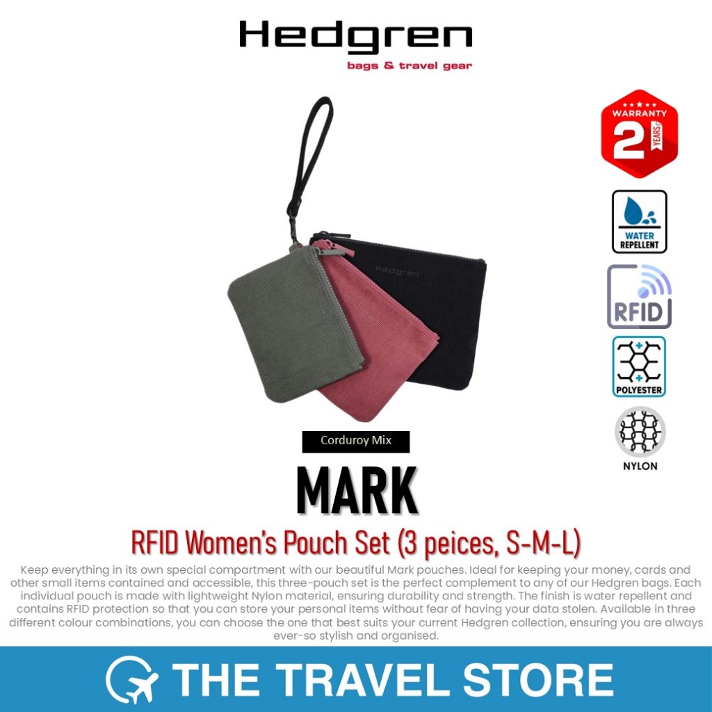Hedgren MARK RFID Women’s Pouch Set (3 peices, S-M-L) กระเป๋า