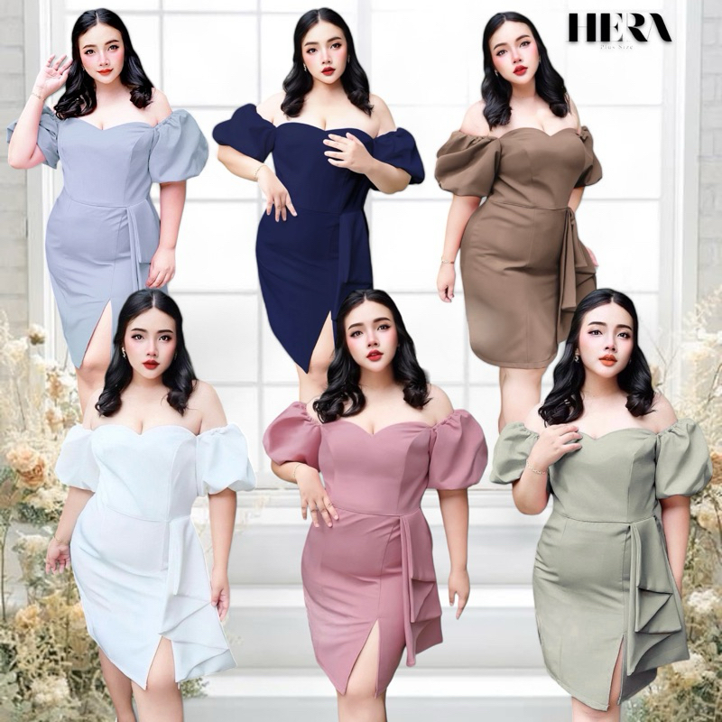- ELIZABETH เดรสS-2XL ทรงสไบแขนตุ๊กตา ชุดเที่ยว ออกงาน ชุดทำงาน งานบวช ชุดเพื่อนเจ้าสาว