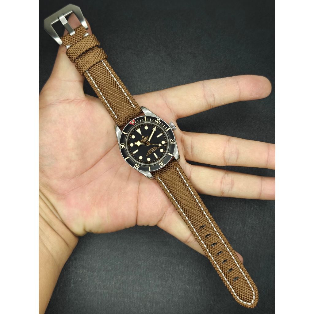 สายนาฬิกา สายหนังวัว แคนวาส รุ่น Leather Canvas Strap