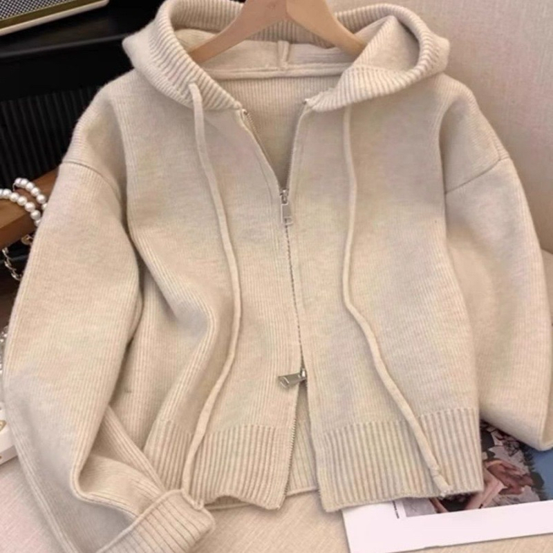พร้อมส่ง henry cardigan - เสื้อกันหนาวมีฮู๊ด คาร์ดิแกนไหมพรม