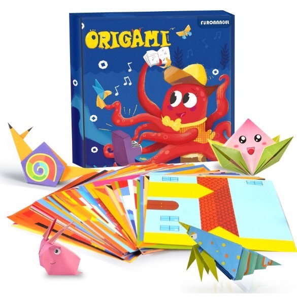 ชุดฝึกพับกระดาษDIY Origami ฝึกสมาธิ เสริมพัฒนาการเด็ก ภาพสีทุกแผ่น จัดเต็มได้ถึง 108 แผ่น พร้อมส่งจากไทย