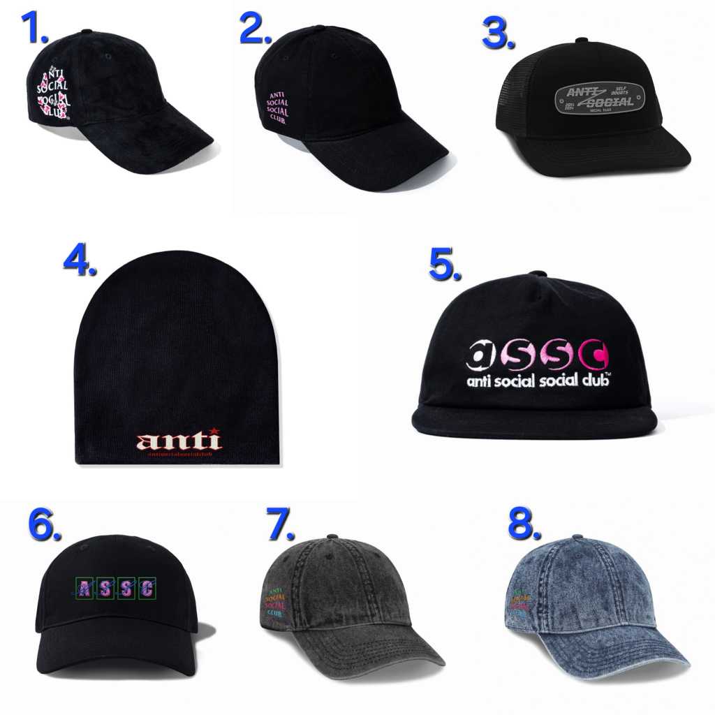 [ ของแท้ ] หมวก Anti social social club Cap ของใหม่ รวมหลายลาย ( พร้อมส่ง )