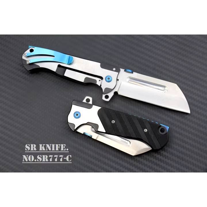 มีดเดินป่า SR KNIVES รุ่น SR777C New divide. ใบ Stainless Steel 5Cr13MOV ด้ามจับ G10 แท้ระบบเฟรมล็อค