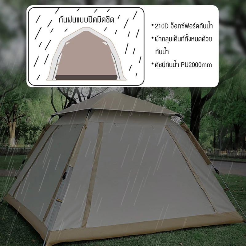 SOTIAY เต็นท์แค้มปิ้งอัตโนมัติ สำหรับ 3-4 คน thumbnail 5